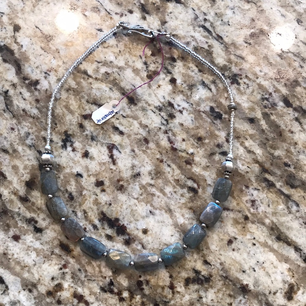 Amazing colors, labradorite and sterling necklace